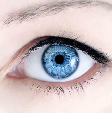 Close-up of an eye with a blue iris