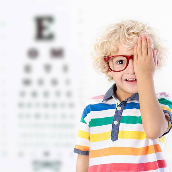 Child being examined in the orthoptic department